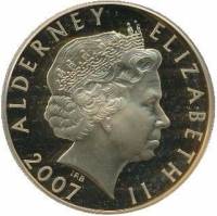 () Монета Остров Олдерни 2007 год 5 фунтов ""   PROOF